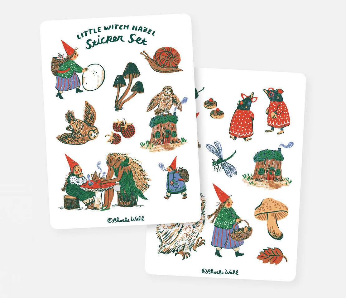 Little Witch Hazel Sticker Set by Phoebe Wahl - Maude Kids Decor
