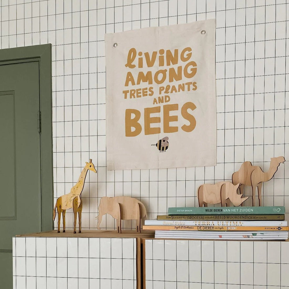 Living Among Trees, Plants and Bees Canvas Banner by Imani Collective - Maude Kids Decor