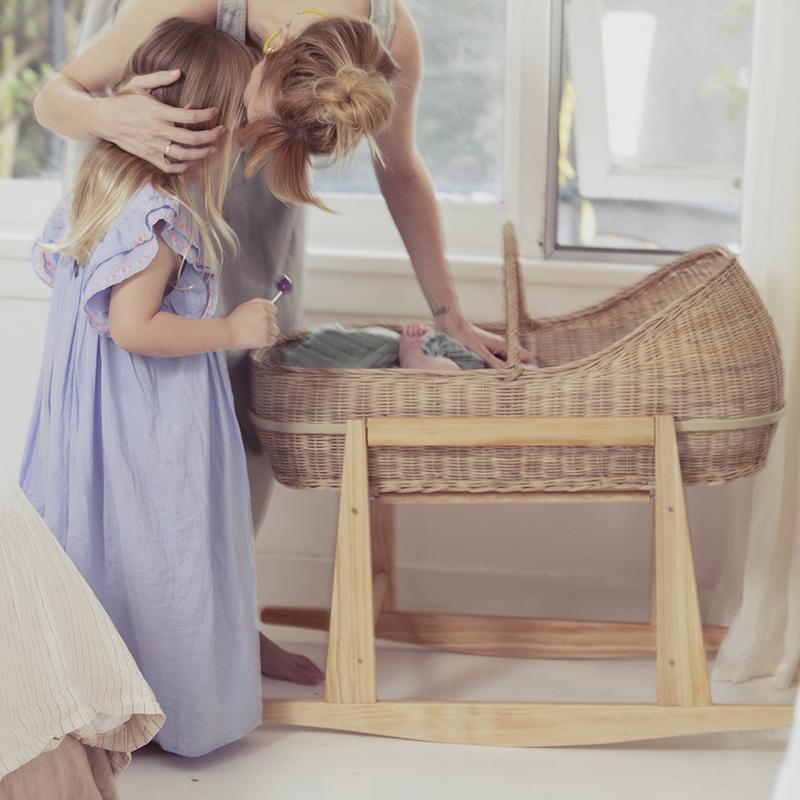 Lyra Moses Rattan Basket by Olliella - Maude Kids Decor
