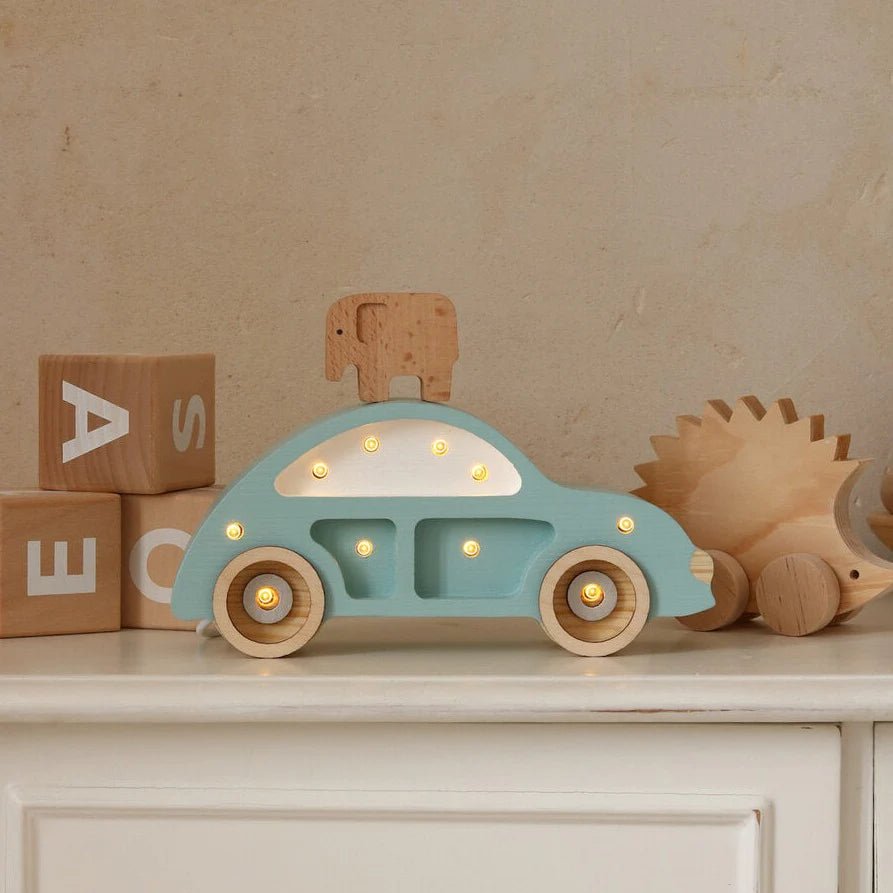 Mini Beetle Car Night Light | Retro Blue by Little Lights - Maude Kids Decor