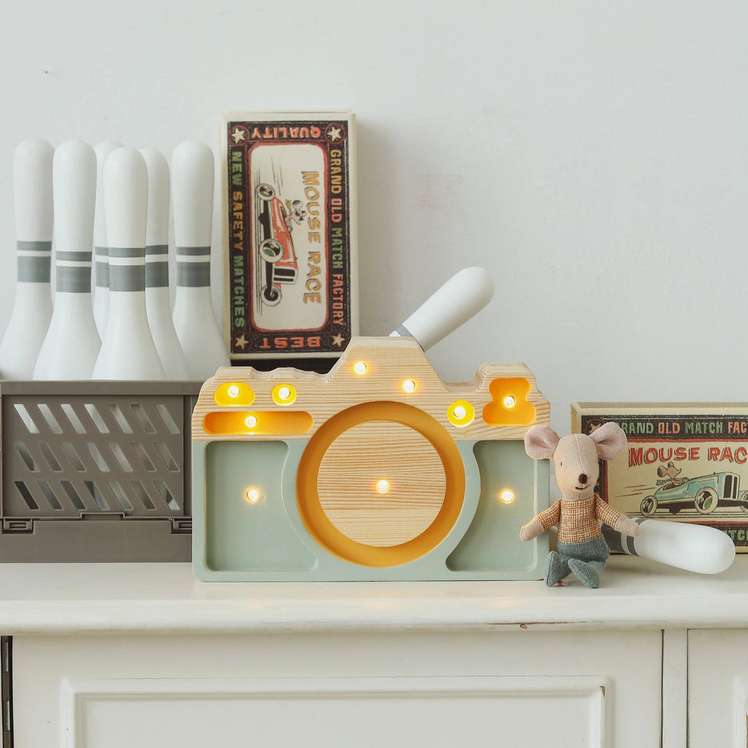 Mini Camera Night Light | Khaki/Light Mustard by Little Lights - Maude Kids Decor