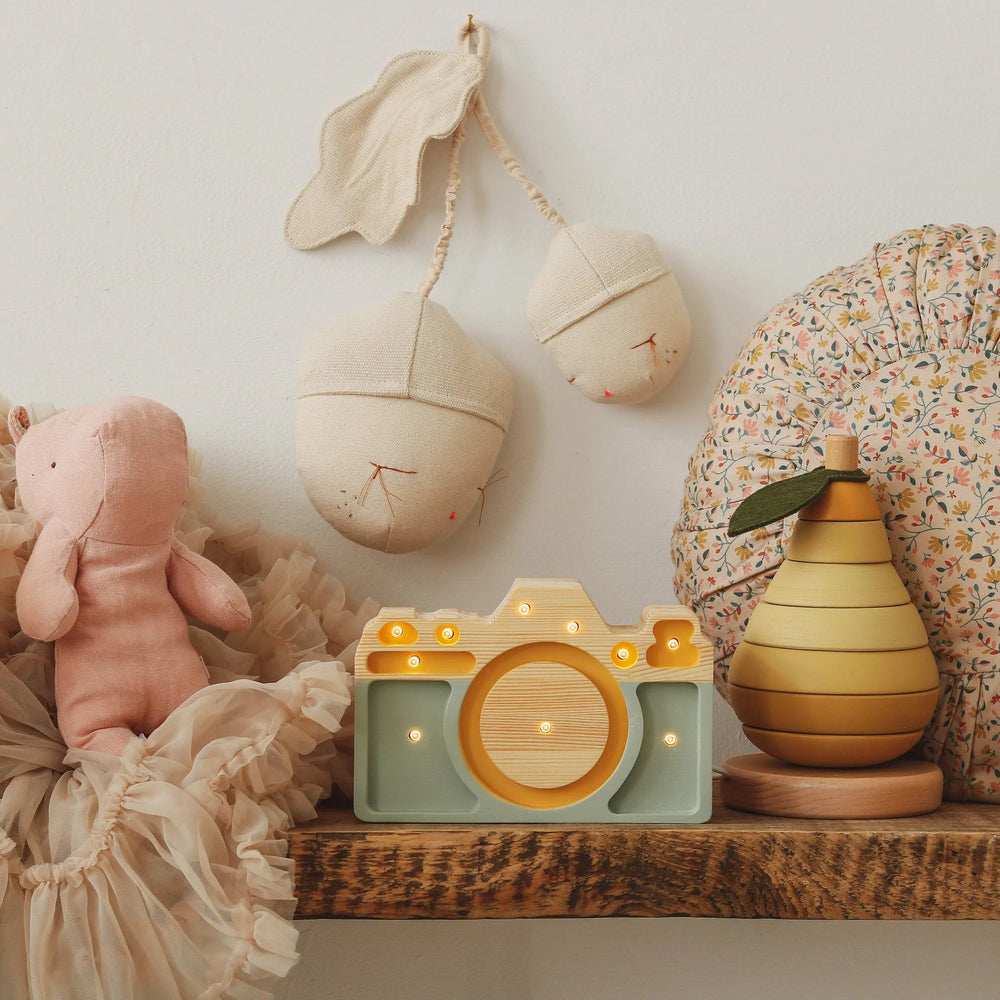 Mini Camera Night Light | Khaki/Light Mustard by Little Lights - Maude Kids Decor