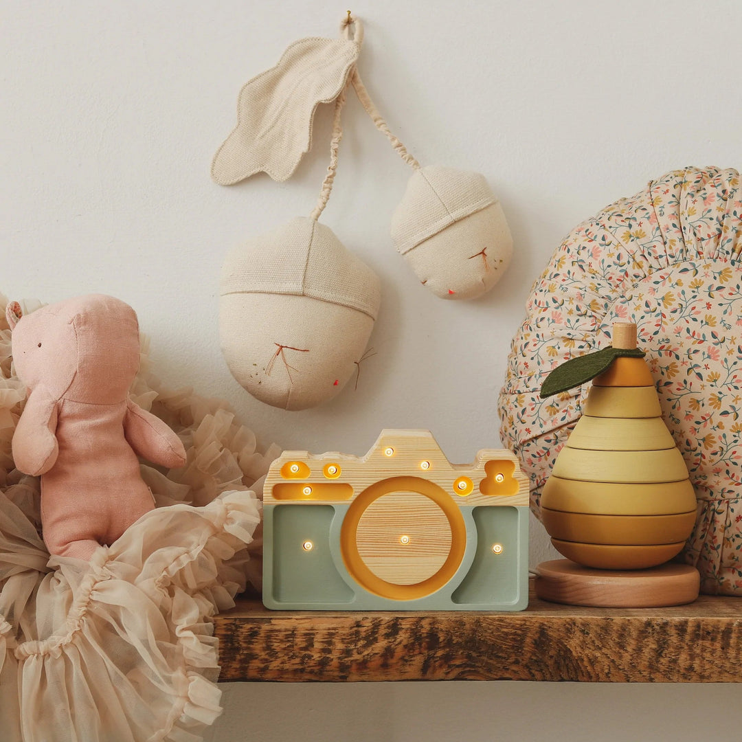 Mini Camera Night Light | Khaki/Light Mustard by Little Lights - Maude Kids Decor