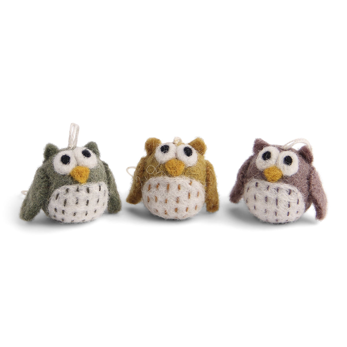 Mini Owls Christmas Ornaments (Set of 3) | Burnt Colours by Én Gry & Sif - Maude Kids Decor