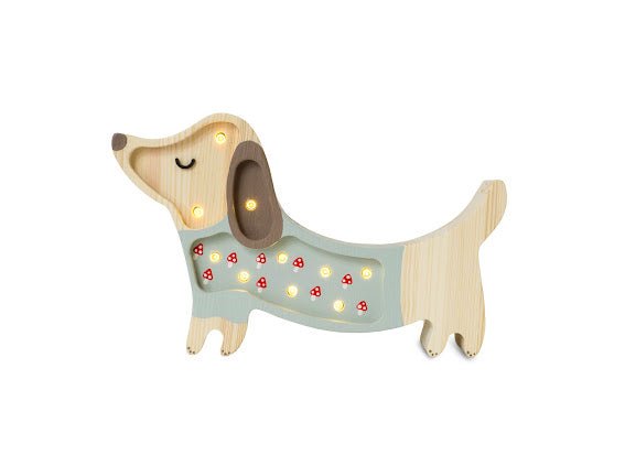 Mini Puppy Night Light | Mushrooms on Green by Little Lights - Maude Kids Decor