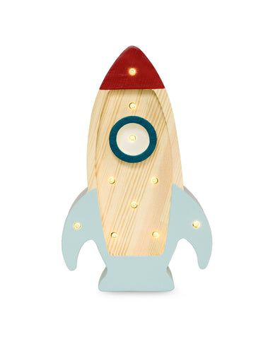 Mini Rocket Ship Night Light | Wood by Little Lights - Maude Kids Decor