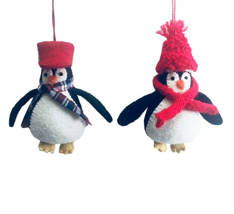 Mixed Set of Mum and Dad Penguin Hanging Christmas Ornaments by Fiona Walker England - Maude Kids Decor