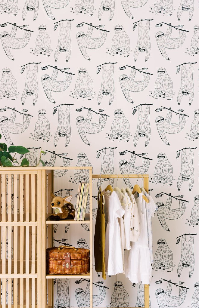 Mr Sloth Wallpaper by Anewall - Maude Kids Decor