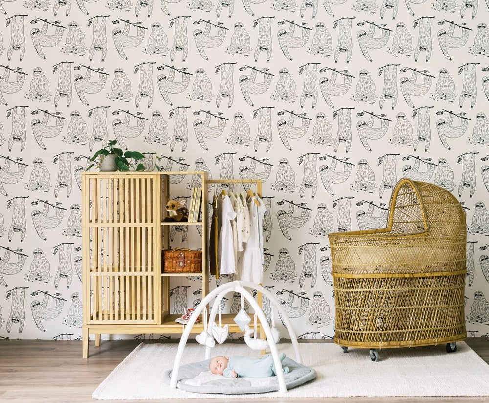 Mr Sloth Wallpaper by Anewall - Maude Kids Decor