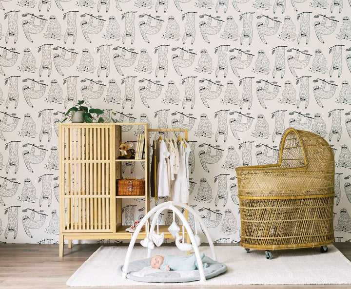 Mr Sloth Wallpaper by Anewall - Maude Kids Decor
