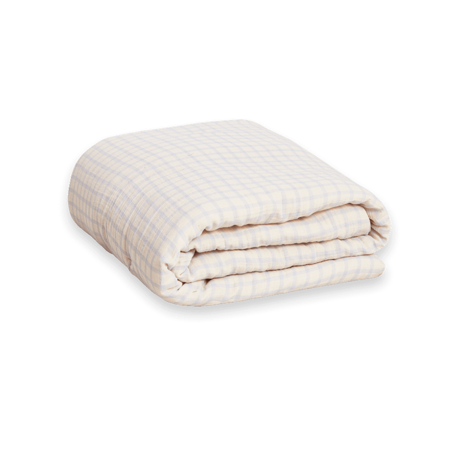 Muslin Filled Blanket | Gingham Sky Blue by Garbo & Friends - Maude Kids Decor