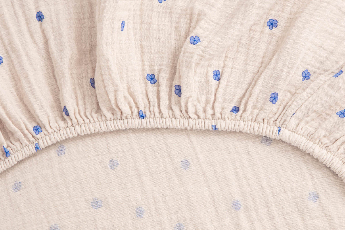 Muslin Fitted Crib Sheet | Bleu by Garbo & Friends - Maude Kids Decor