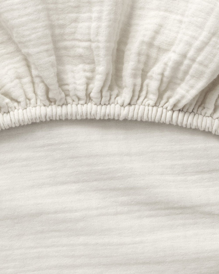 Muslin Fitted Crib Sheet | Eggshell by Garbo &amp; Friends - Maude Kids Decor