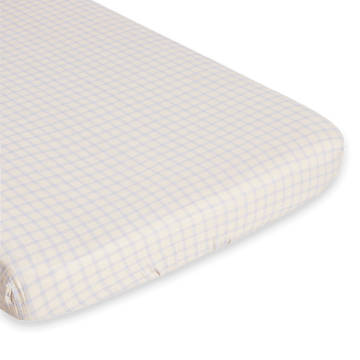Muslin Fitted Crib Sheet | Gingham Sky Blue by Garbo &amp; Friends - Maude Kids Decor