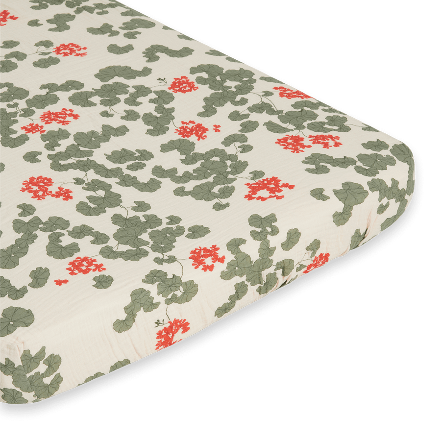 Muslin Fitted Crib Sheet | Pelargonium by Garbo &amp; Friends - Maude Kids Decor