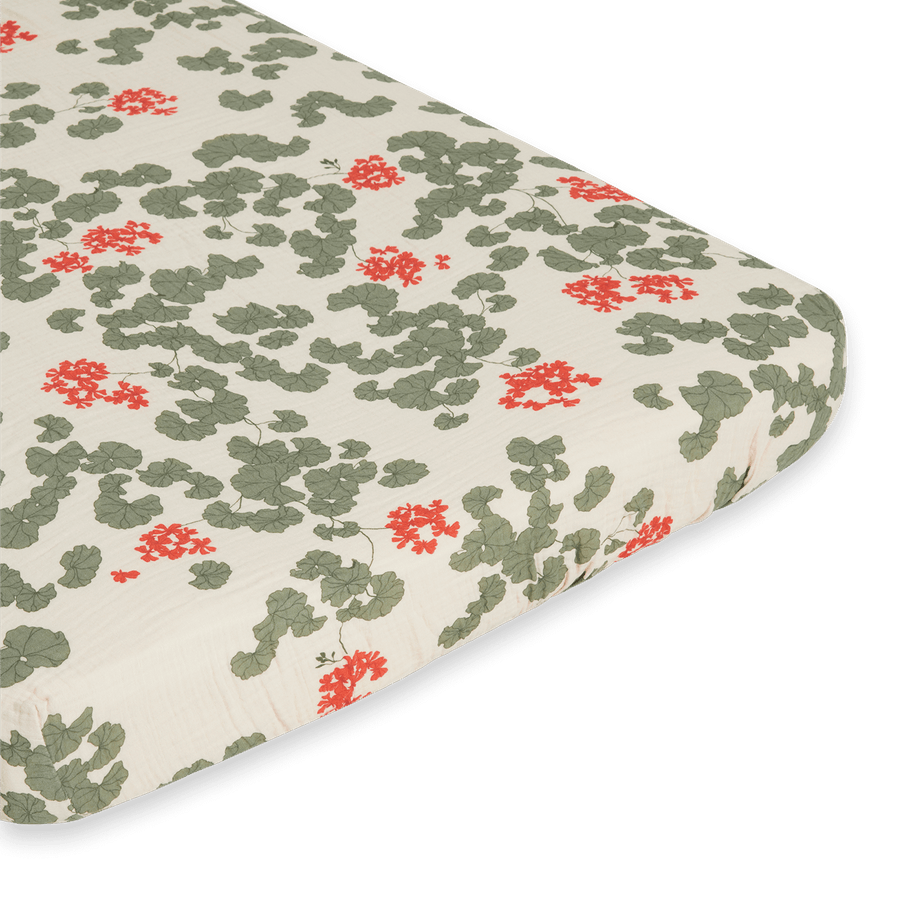 Muslin Fitted Crib Sheet | Pelargonium by Garbo & Friends - Maude Kids Decor