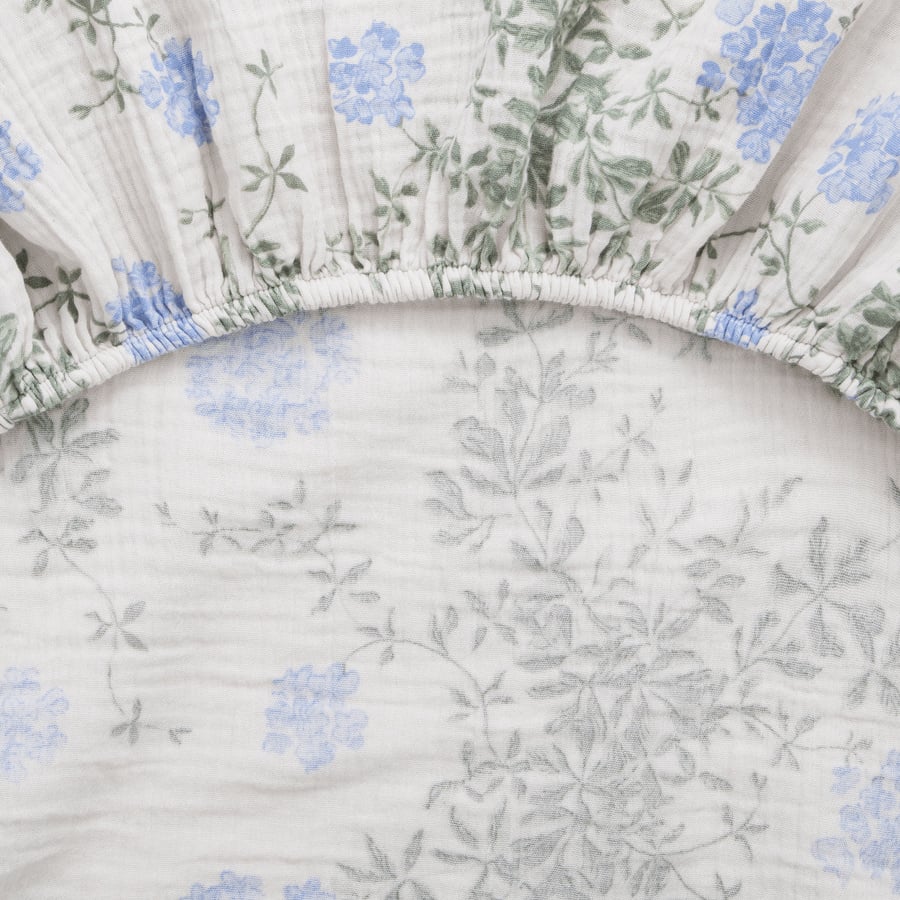 Muslin Fitted Crib Sheet | Plumbago by Garbo & Friends - Maude Kids Decor
