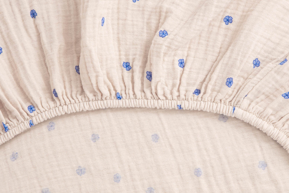Muslin Fitted Single Sheet | Bleu by Garbo & Friends - Maude Kids Decor