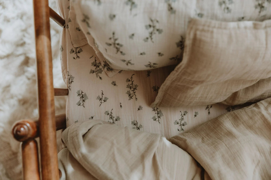 Muslin Fitted Single Sheet | Bluebell by Garbo &amp; Friends - Maude Kids Decor