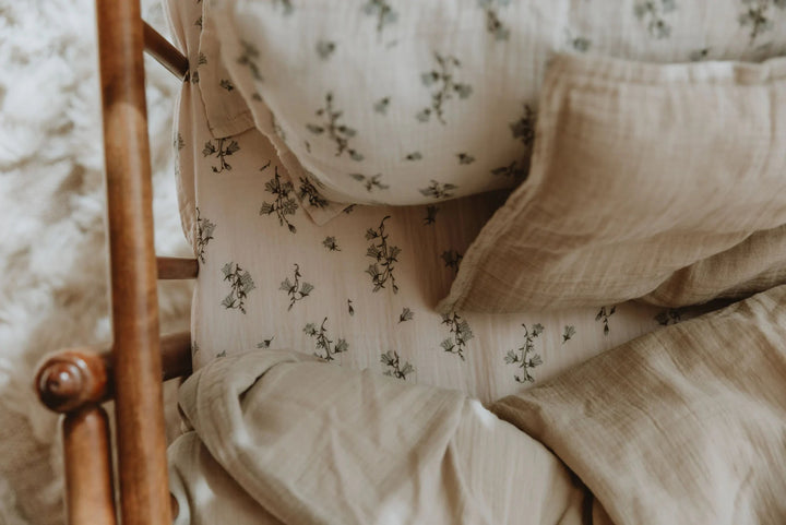 Muslin Fitted Single Sheet | Bluebell by Garbo &amp; Friends - Maude Kids Decor