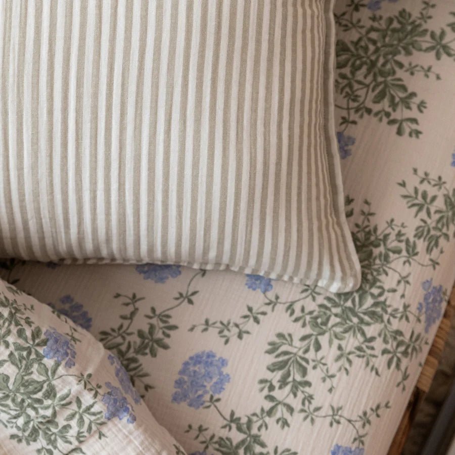 Muslin Fitted Single Sheet | Plumbago by Garbo &amp; Friends - Maude Kids Decor