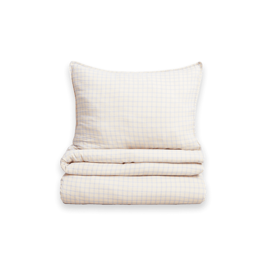 Muslin Single Bed Set | Gingham Sky Blue by Garbo & Friends - Maude Kids Decor