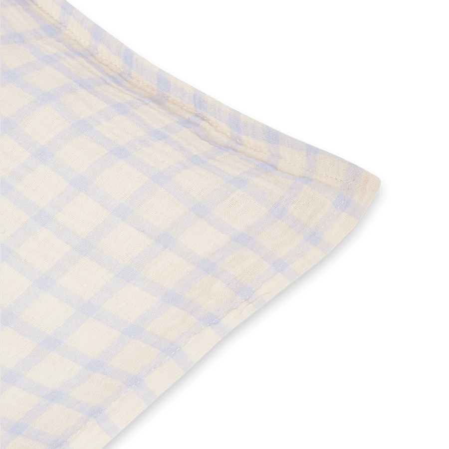 Muslin Single Pillowcase | Gingham Sky Blue by Garbo & Friends - Maude Kids Decor