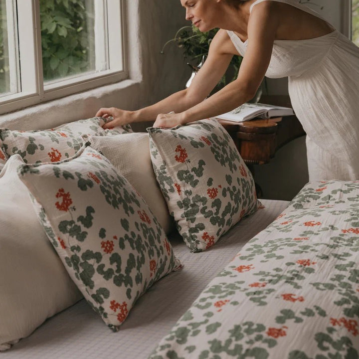 Muslin Single Pillowcase | Pelargonium by Garbo &amp; Friends - Maude Kids Decor