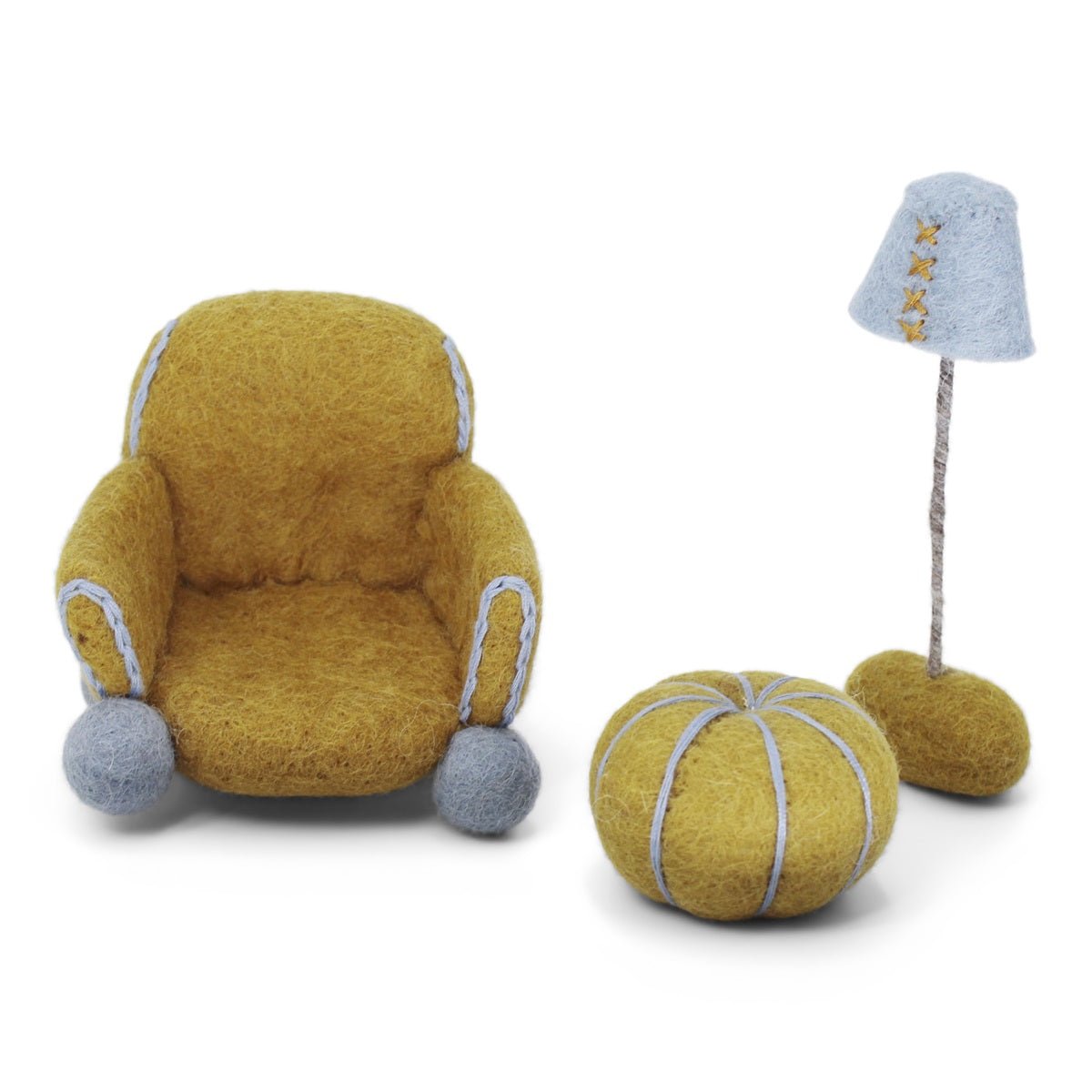 Ochre Chair, Pillow and Lamp by Én Gry & Sif - Maude Kids Decor