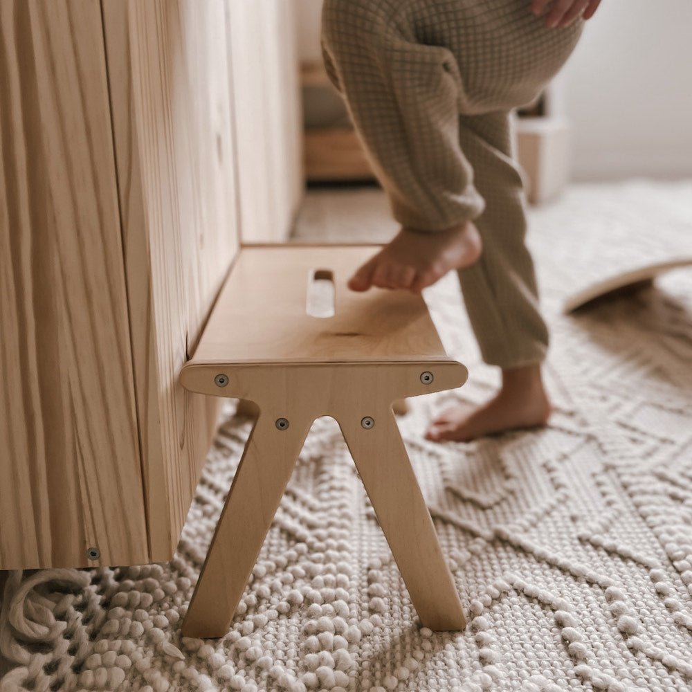 One Step Wooden Step Stool for Kids by All Circles - Maude Kids Decor