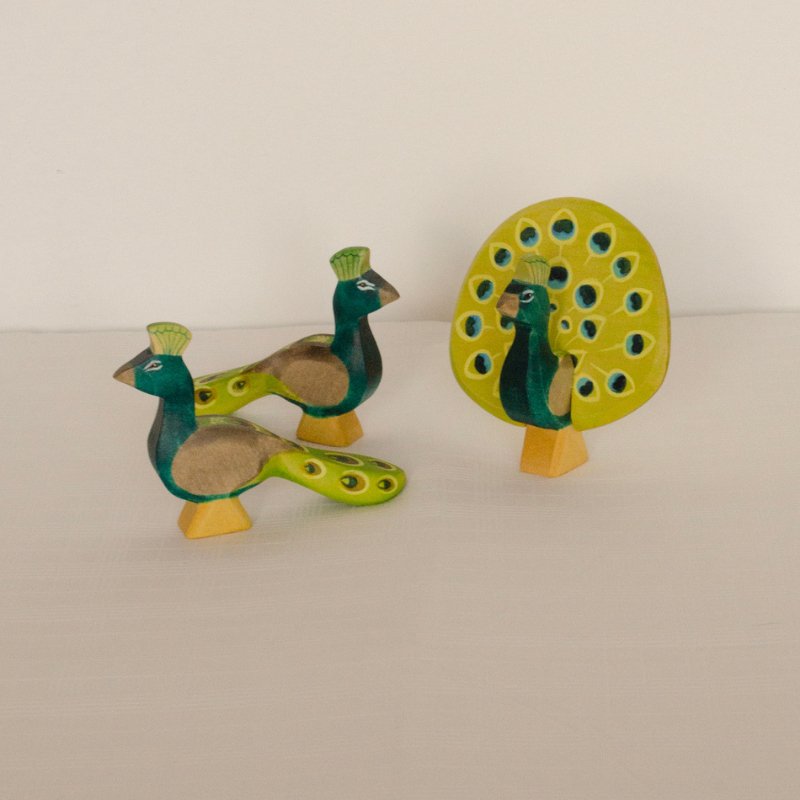 Peacock Wooden Figurine by HolzWald - Maude Kids Decor