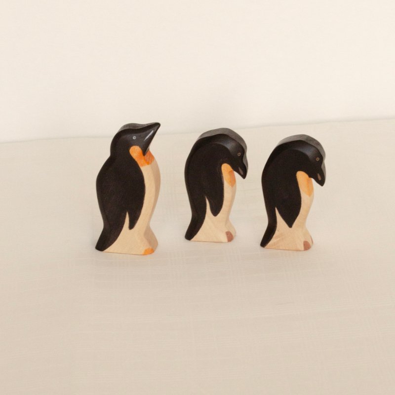 Penguin Wooden Figurine | Head Down by HolzWald - Maude Kids Decor