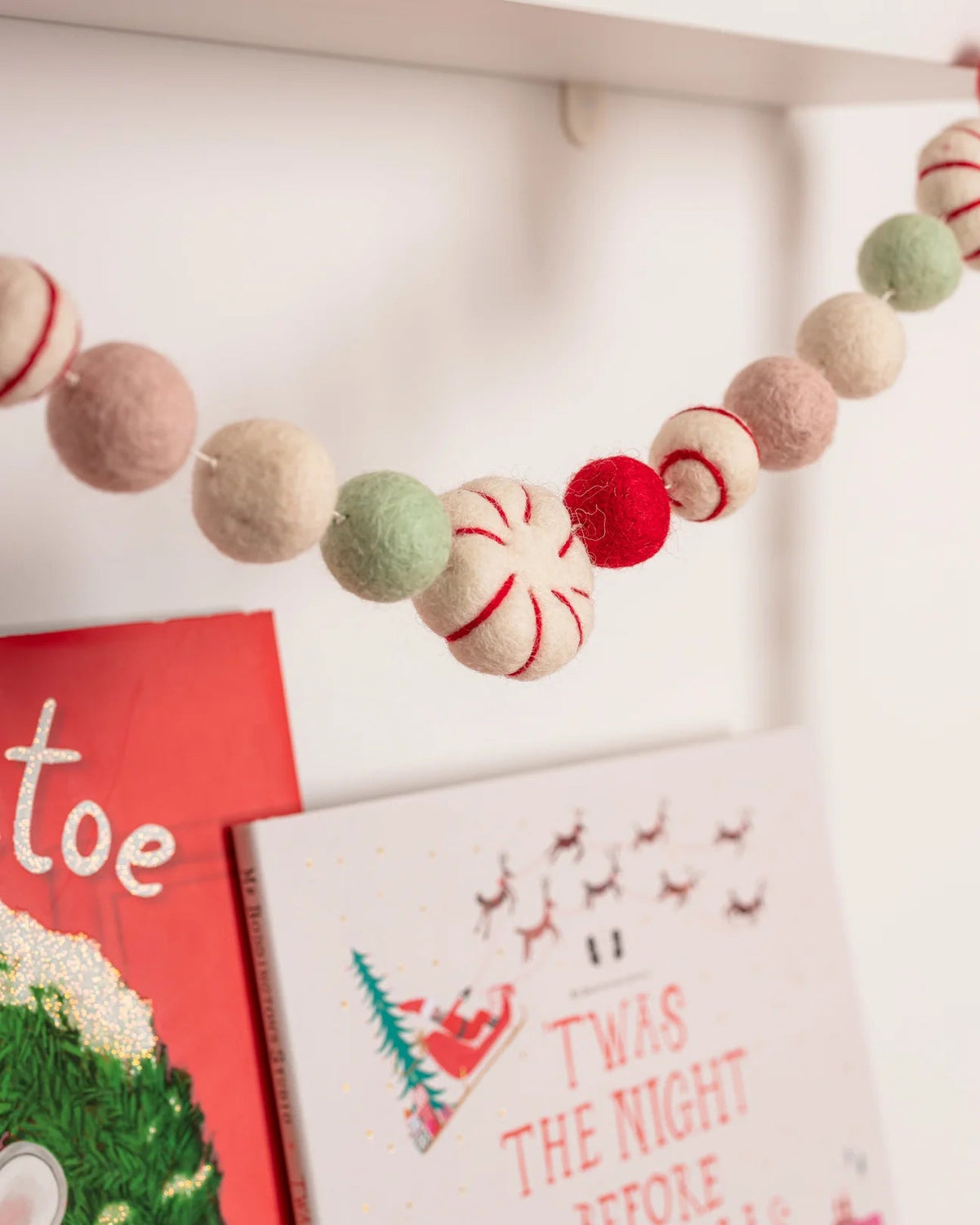 Peppermint Swirls Felt Christmas Garland by Lil' North Co. - Maude Kids Decor