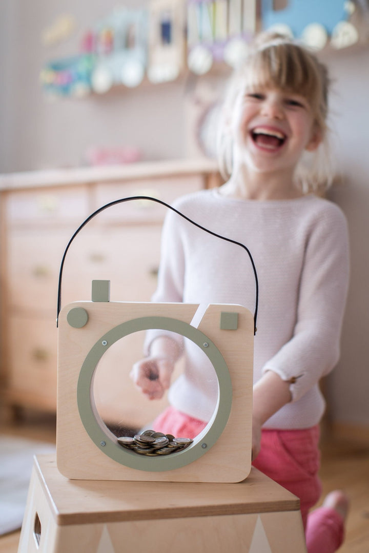 Photo Shaped Piggy Bank "Insta Munny" | Sage Green by Up! Warsaw - Maude Kids Decor