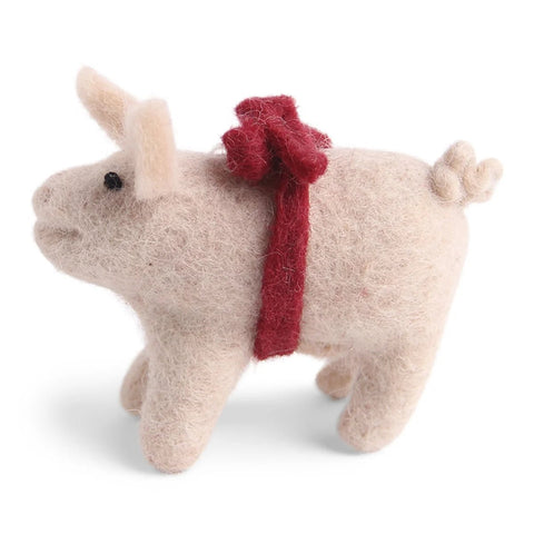 Pig With Red Loop Christmas Ornament by Én Gry & Sif - Maude Kids Decor