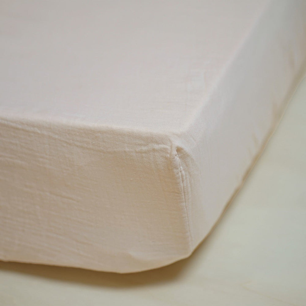 Plain Cotton Gauze Single Fitted Sheet by Gabrielle Paris - Maude Kids Decor