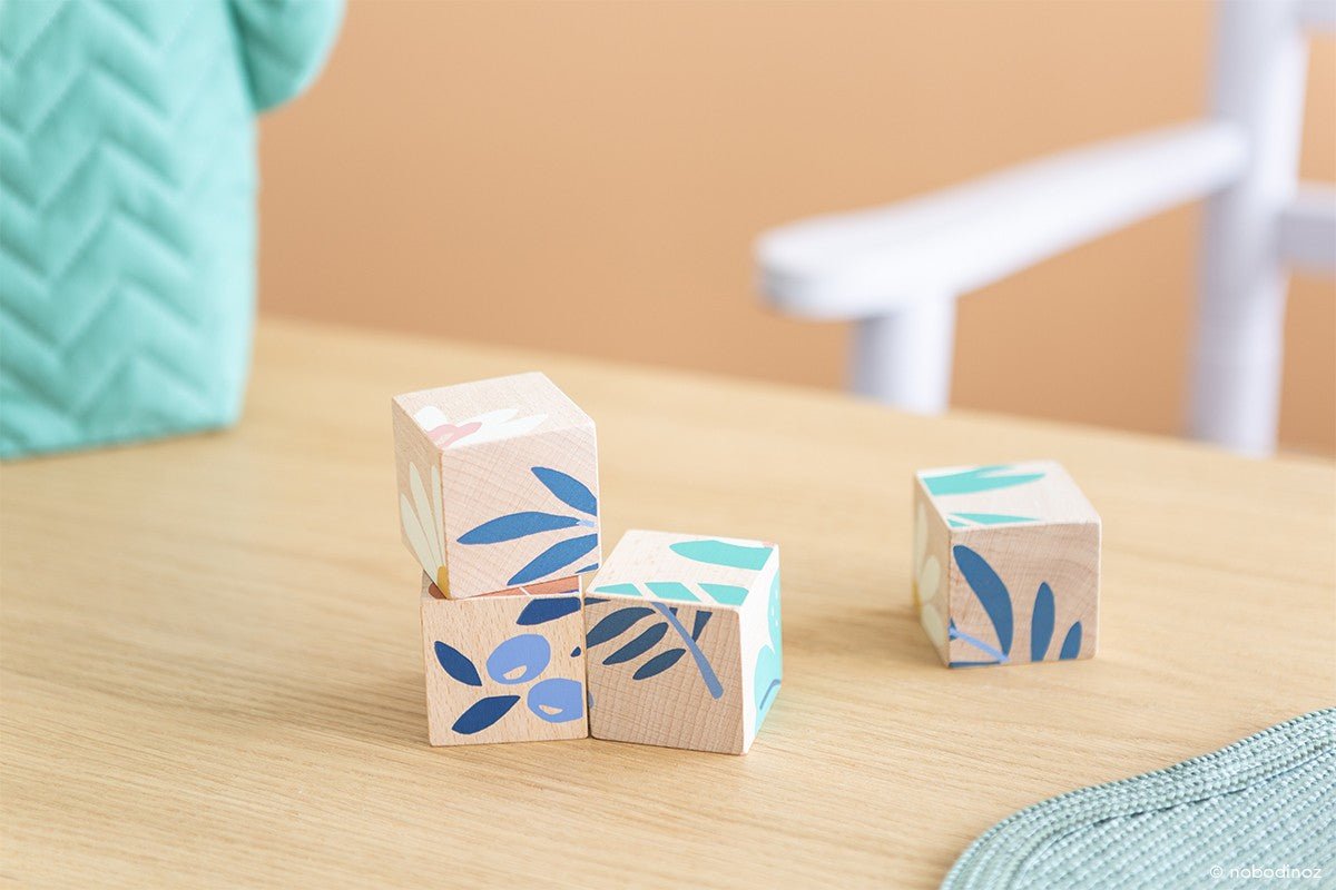 Plants Wooden Cubes by Nobodinoz - Maude Kids Decor