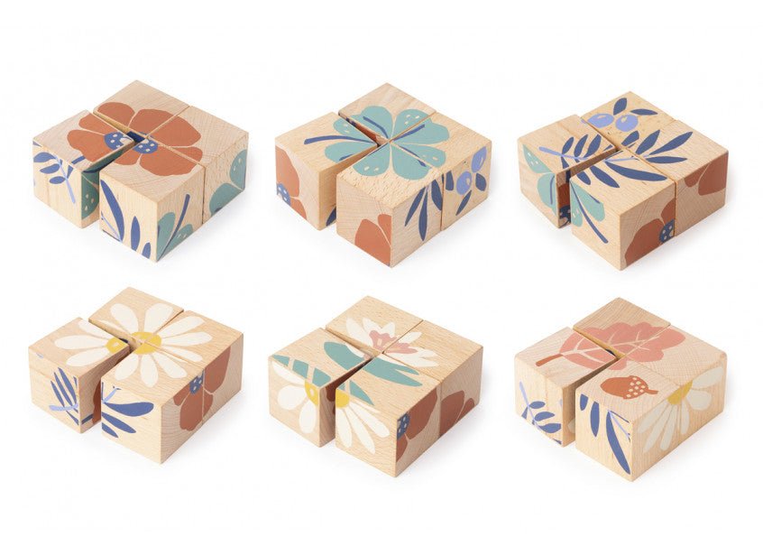 Plants Wooden Cubes by Nobodinoz - Maude Kids Decor