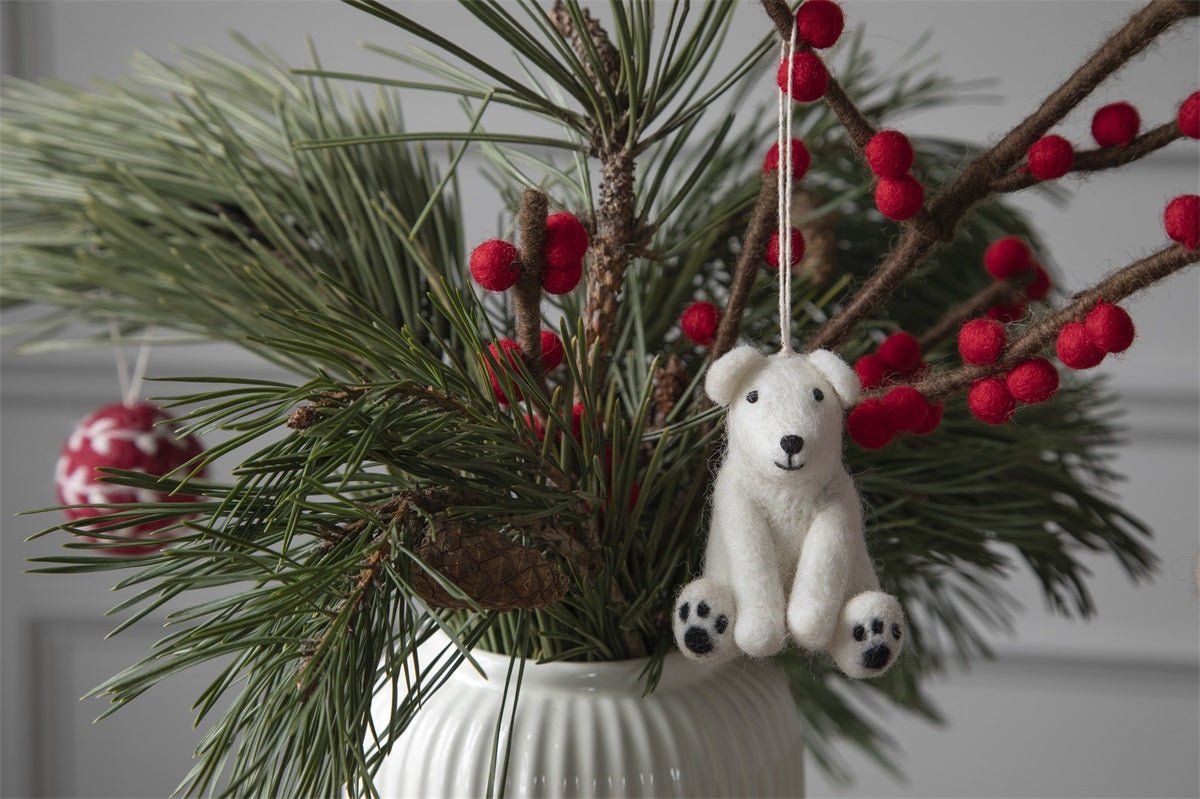 Polar Bear Sitting Christmas Ornament by Én Gry & Sif - Maude Kids Decor