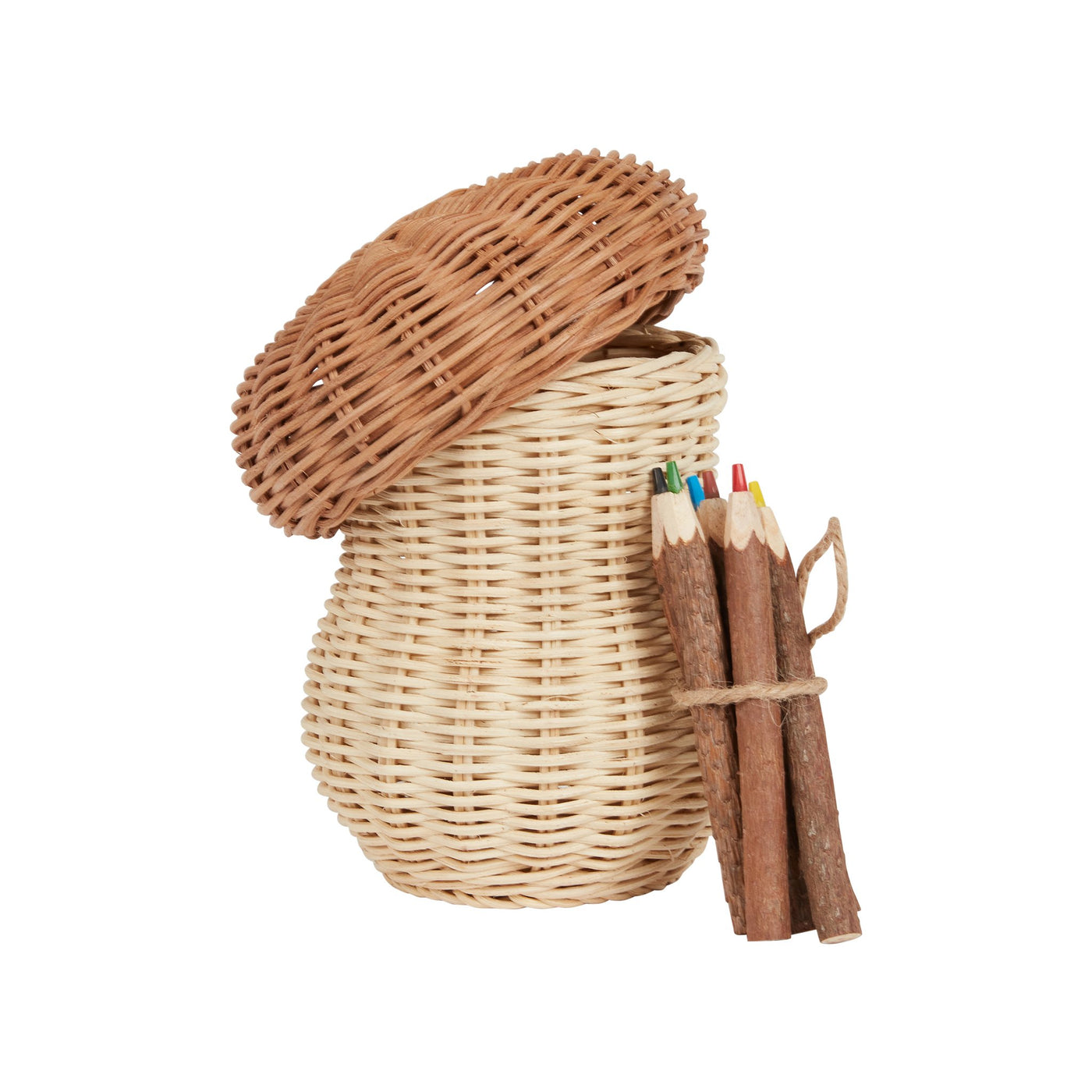 Olli Ella Porcini Mushroom Basket with Twig Pencils