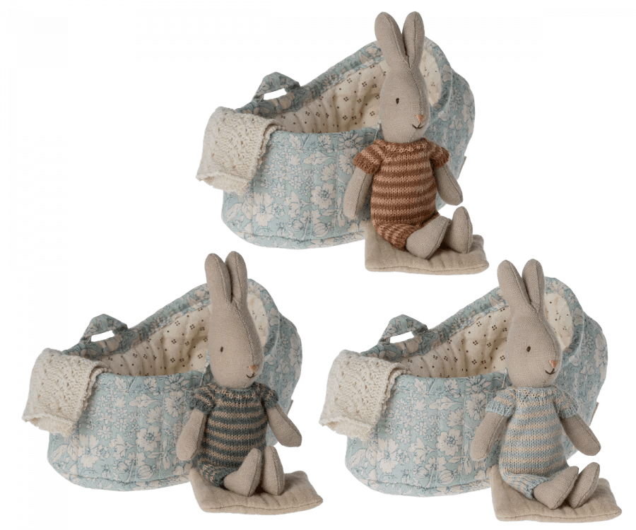 Rabbit in Carry Cot, Micro by Maileg - Maude Kids Decor