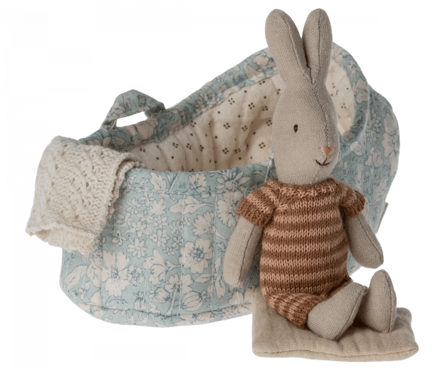 Rabbit in Carry Cot, Micro by Maileg - Maude Kids Decor