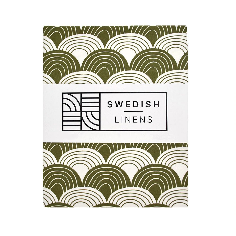 Rainbows Crib Fitted Sheet by Swedish Linens - Maude Kids Decor