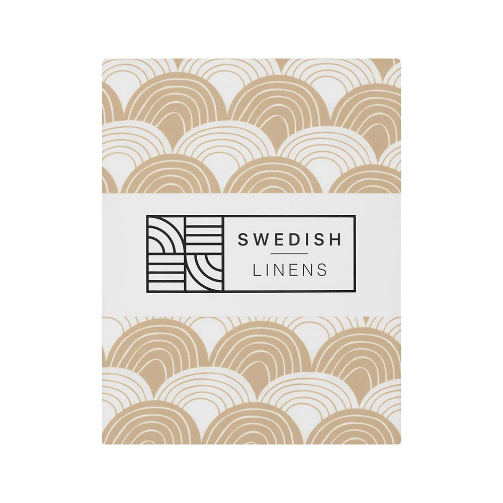 Rainbows Twin Fitted Sheet by Swedish Linens - Maude Kids Decor