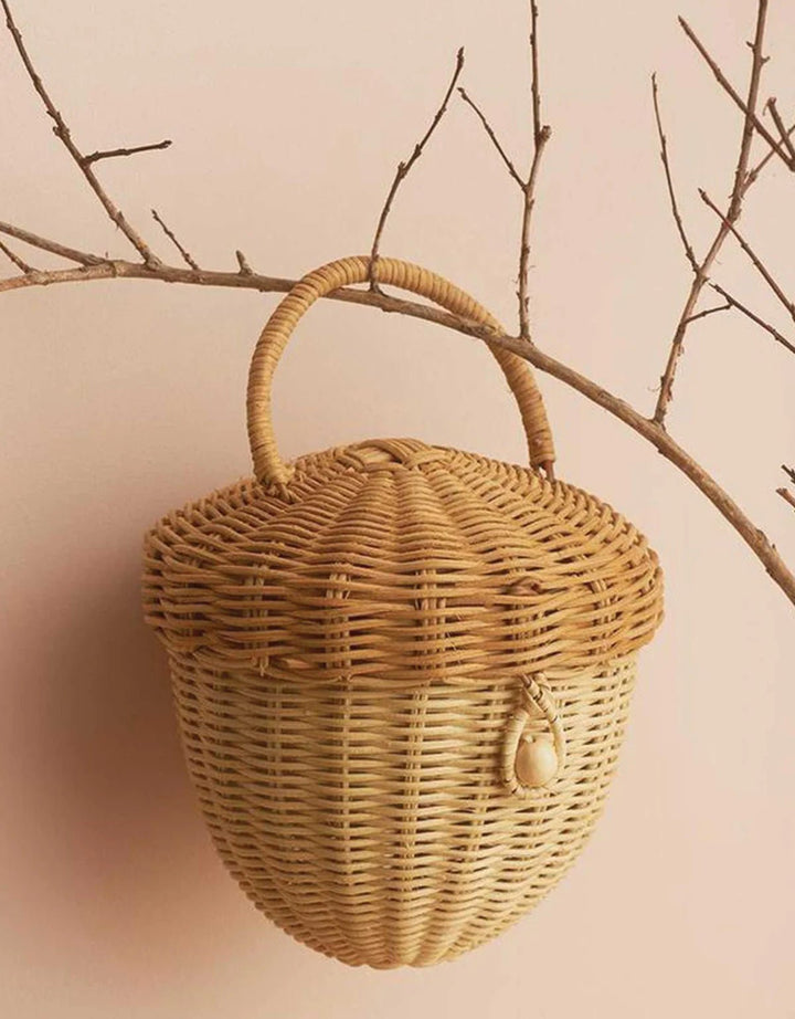 Rattan Acorn Bag by Olliella - Maude Kids Decor