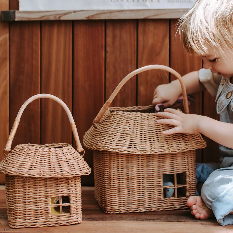 Rattan Hutch Big Basket by Olliella - Maude Kids Decor