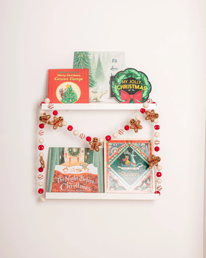 Red Gingerbread Felt Christmas Garland by Lil&