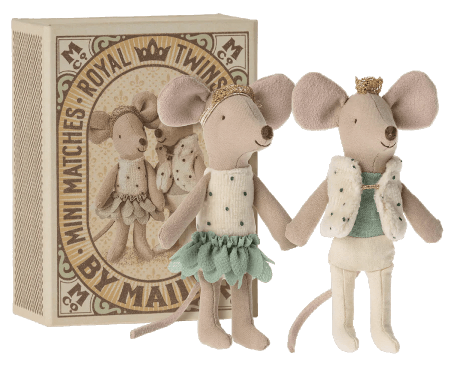 Royal Twins Mice, Little Sister and Brother in Box | Royal Collection by Maileg - Maude Kids Decor