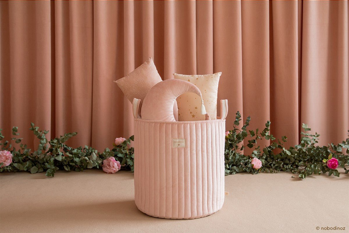 Savanna Velvet Toy Bag | Bloom Pink by Nobodinoz - Maude Kids Decor