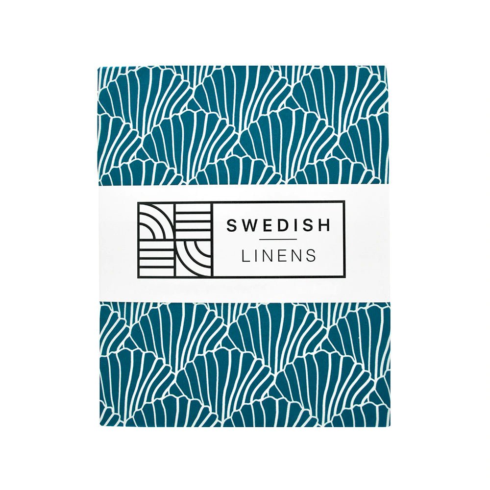 Seashells Crib Fitted Sheet by Swedish Linens - Maude Kids Decor